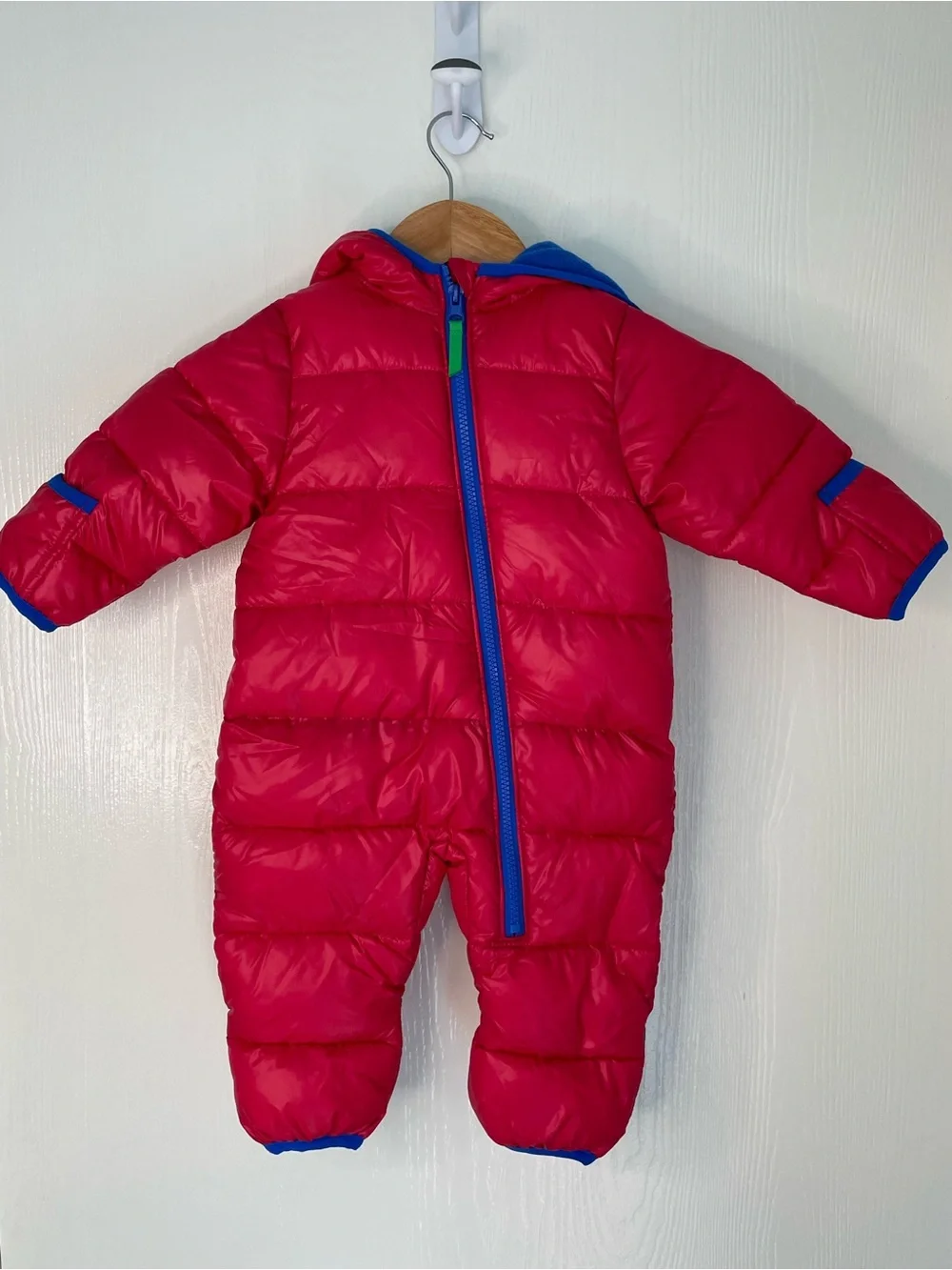 Toys R Us Baby 0-6M Red Puffer Snowsuit Bear Ear Hood